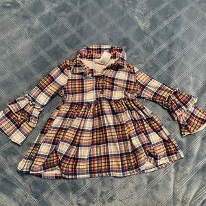 girls 18 mo Ruffle Bell Sleeve Plaid Tunic Dress